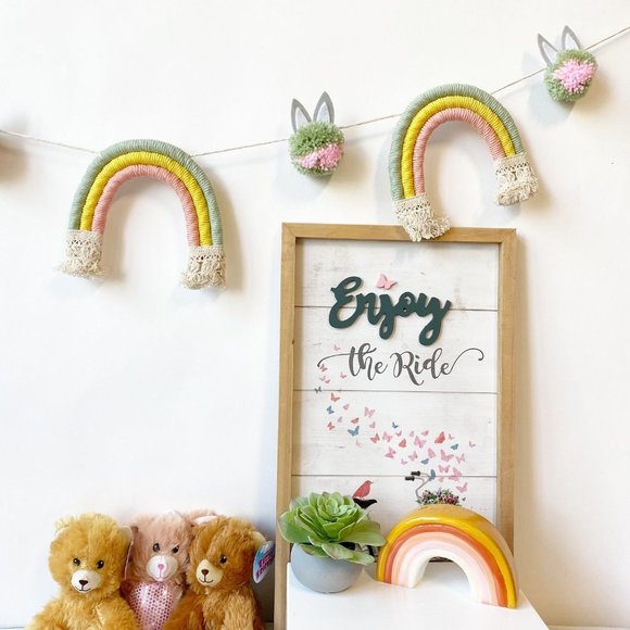 Rainbow Garland, Rainbow Garland Nursery, Bunny Garland Easter Decorations - Picture 3 of 9